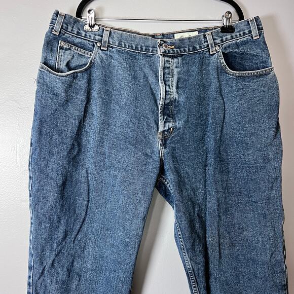Vintage Eddie Bauer Jeans Men’s 46x30 Blue Denim Button Fly Made in USA 90s - Picture 10 of 10